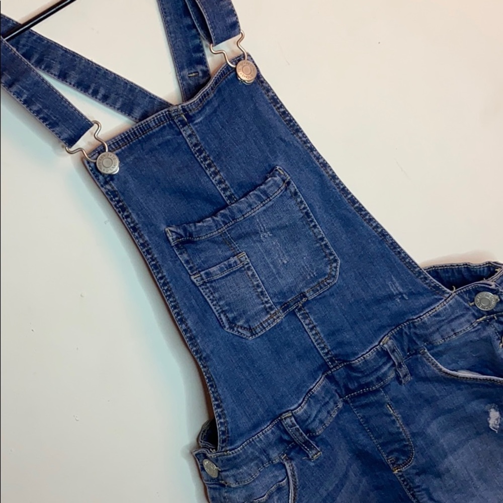 Wardrobe basics denim romper shorts jean overalls